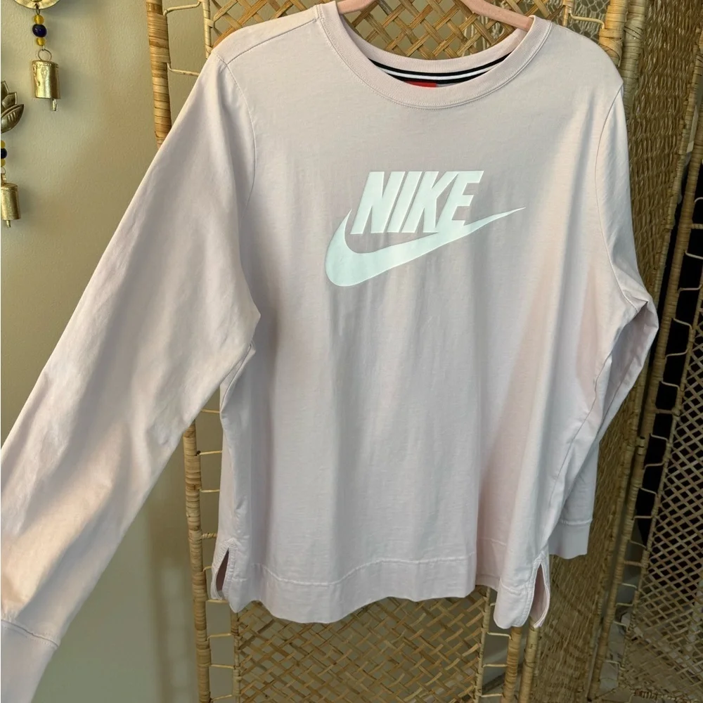 Nike pink long sleeve Tee Oversized Look